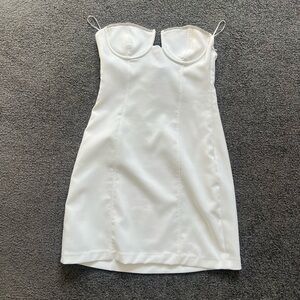 Zara White Strapless Bustier Dress